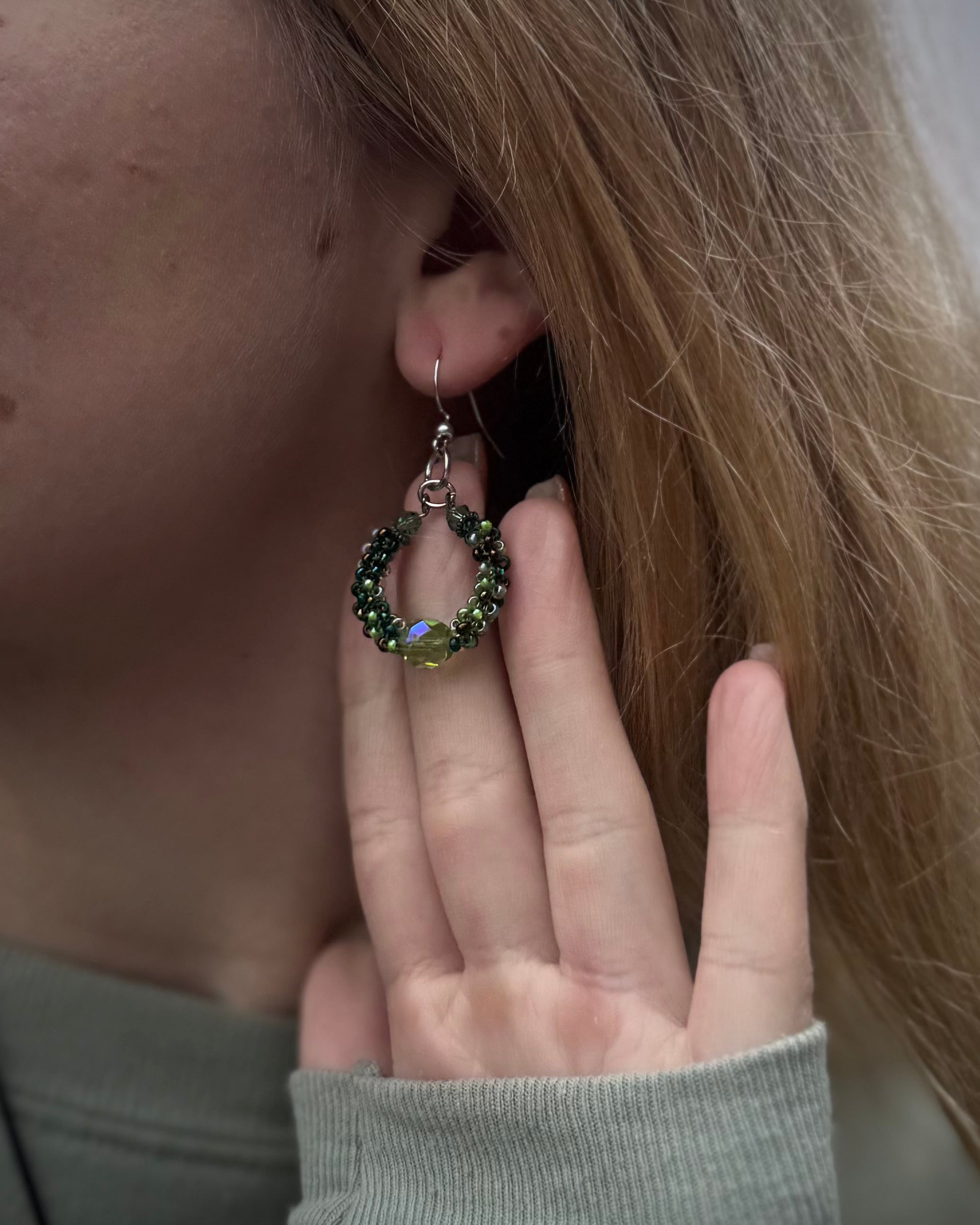 ✨💚Evergreen Sparkle Hoops 💚✨