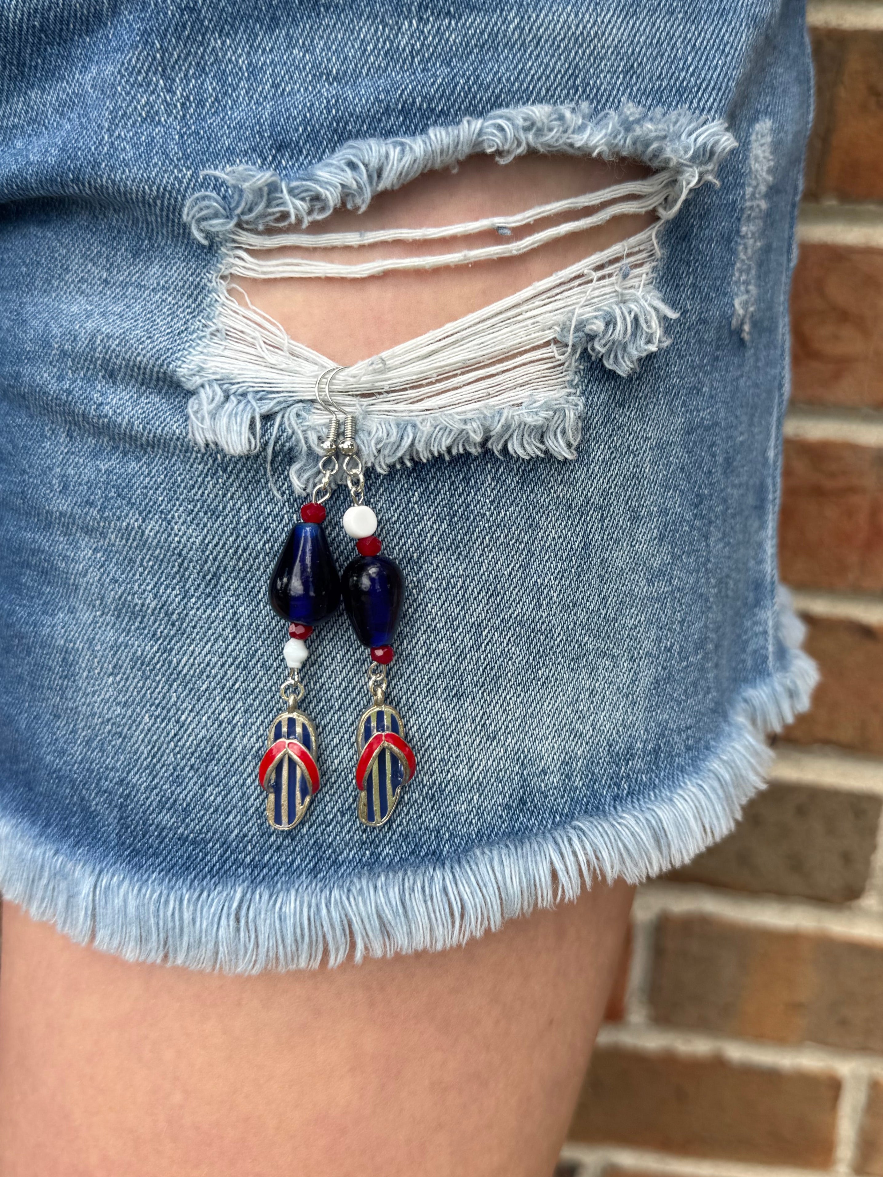 Stars, Stripes &amp; Flip-Flops Earrings 🇺🇸🩴